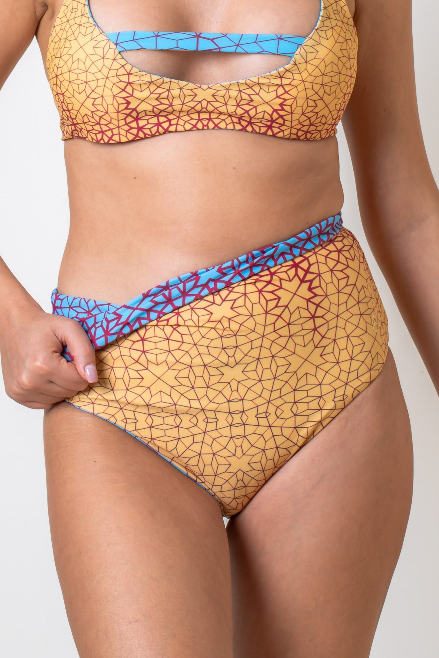 Modern Mashrabiya Reversible Bikini Bottom